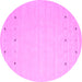 Round Solid Purple Modern Rug, con922pur