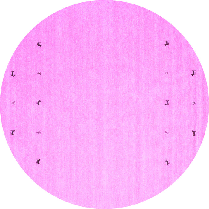Round Machine Washable Solid Purple Modern Area Rugs, wshcon922pur