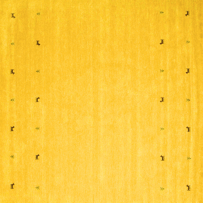 Square Solid Yellow Modern Rug, con922yw