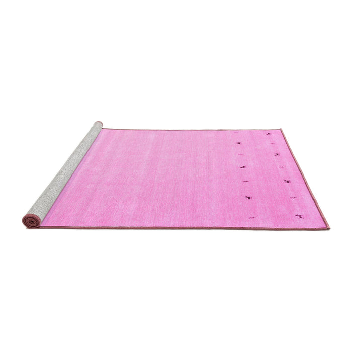 Sideview of Machine Washable Solid Pink Modern Rug, wshcon922pnk