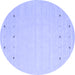 Round Solid Blue Modern Rug, con922blu