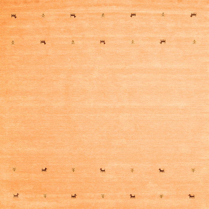 Round Machine Washable Solid Orange Modern Area Rugs, wshcon922org