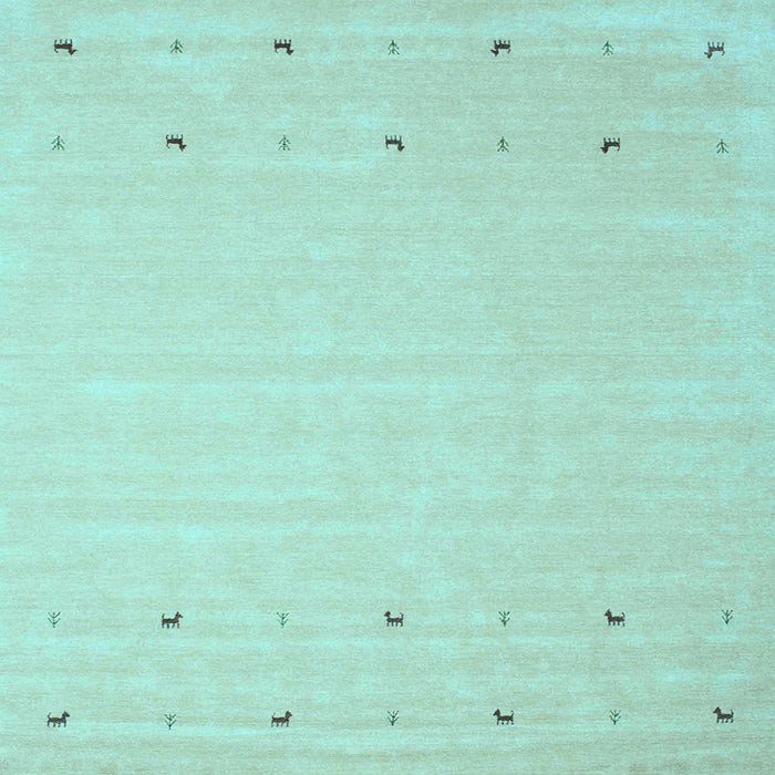 Square Machine Washable Solid Light Blue Modern Rug, wshcon922lblu