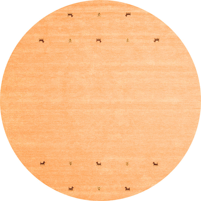 Square Solid Orange Modern Rug, con922org