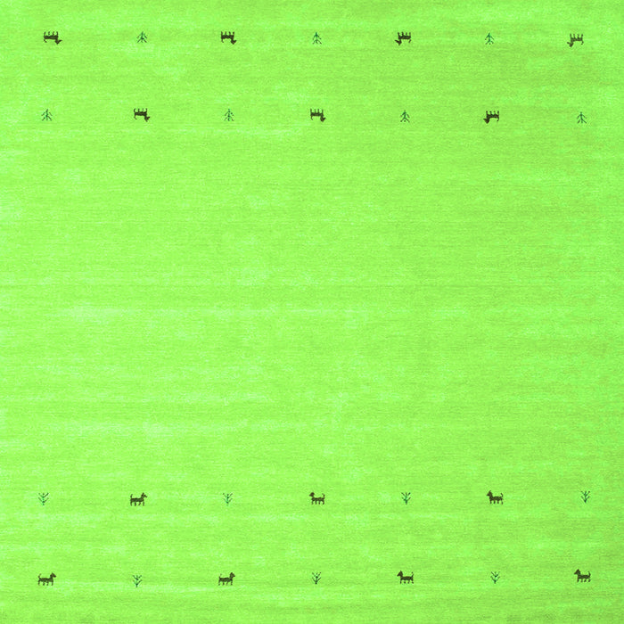 Serging Thickness of Solid Green Modern Rug, con922grn