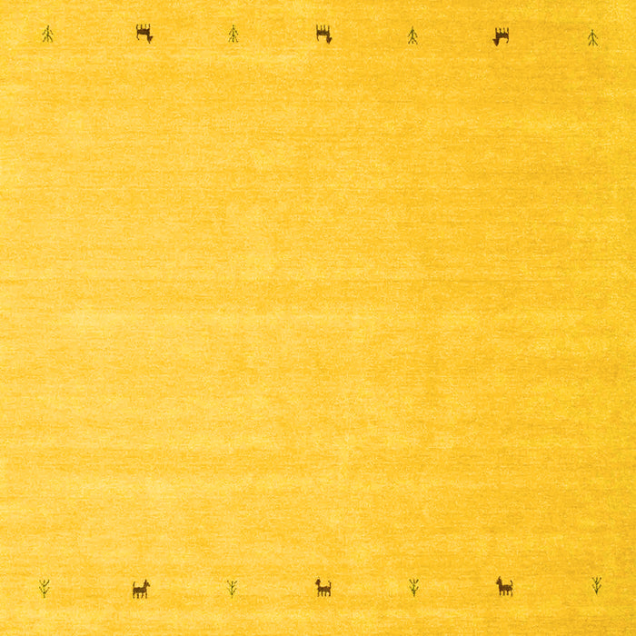 Machine Washable Solid Yellow Modern Rug, wshcon922yw