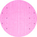 Round Solid Pink Modern Rug, con922pnk