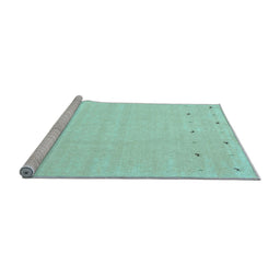 Sideview of Machine Washable Solid Light Blue Modern Rug, wshcon922lblu