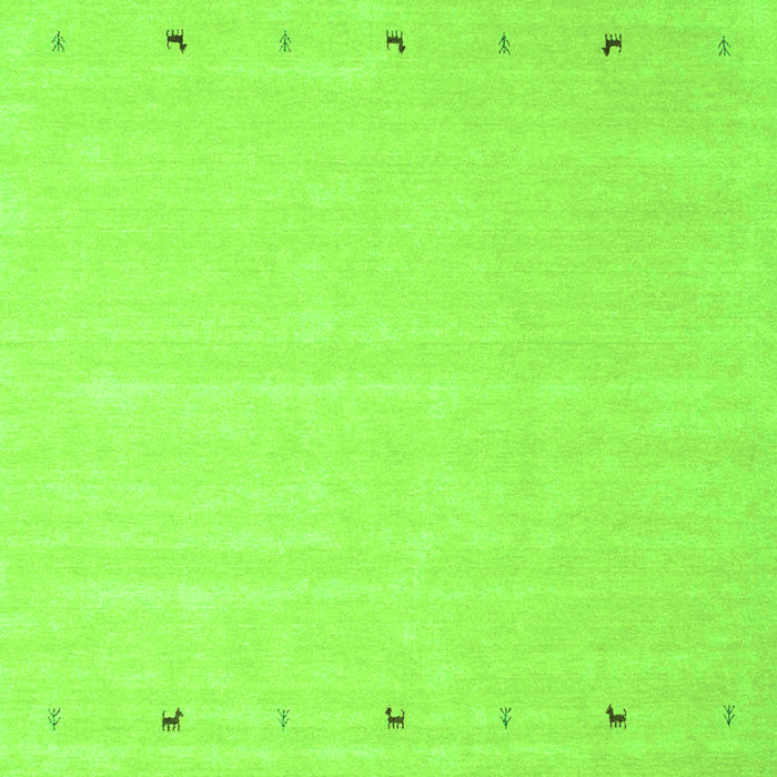 Serging Thickness of Machine Washable Solid Green Modern Area Rugs, wshcon922grn