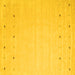 Square Machine Washable Solid Yellow Modern Rug, wshcon922yw