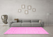 Machine Washable Solid Pink Modern Rug in a Living Room, wshcon922pnk