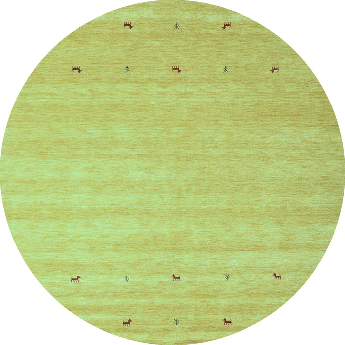 Round Abstract Light Blue Contemporary Rug, con923lblu