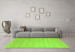 Machine Washable Abstract Green Contemporary Area Rugs in a Living Room,, wshcon923grn