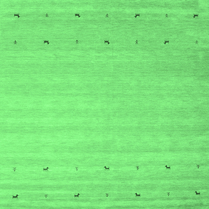 Square Abstract Emerald Green Contemporary Rug, con923emgrn