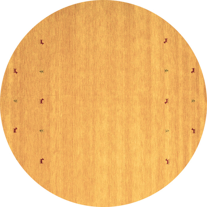 Round Abstract Brown Contemporary Rug, con923brn