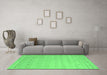 Machine Washable Abstract Emerald Green Contemporary Area Rugs in a Living Room,, wshcon923emgrn