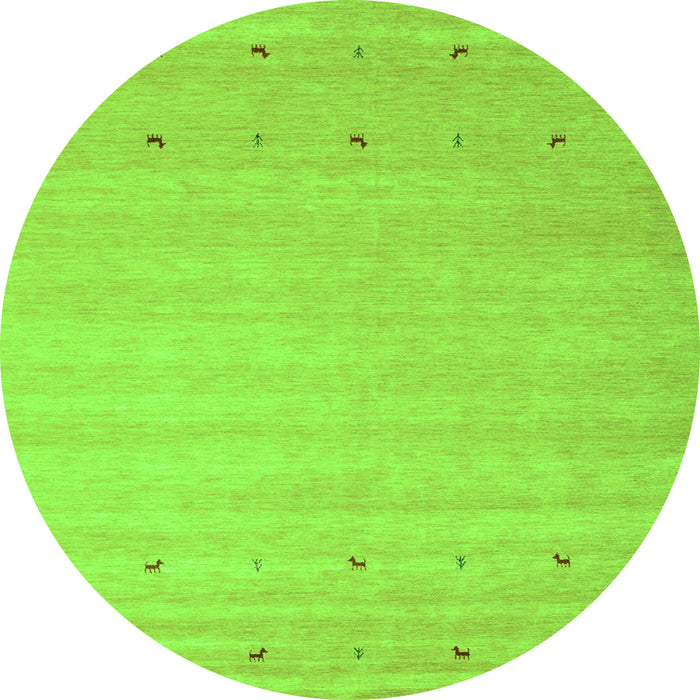 Square Abstract Green Contemporary Rug, con923grn