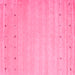 Square Machine Washable Abstract Pink Contemporary Rug, wshcon923pnk