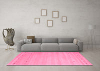 Machine Washable Abstract Pink Contemporary Rug, wshcon923pnk