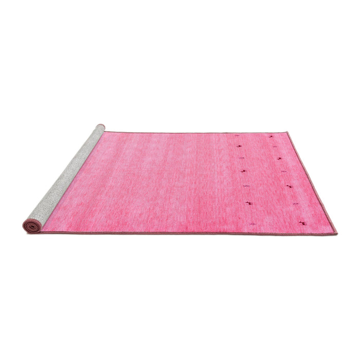 Sideview of Machine Washable Abstract Pink Contemporary Rug, wshcon923pnk
