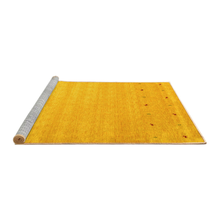 Sideview of Machine Washable Abstract Yellow Contemporary Rug, wshcon923yw