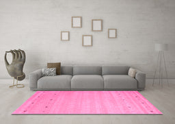 Machine Washable Abstract Purple Contemporary Area Rugs in a Living Room, wshcon923pur
