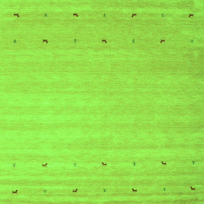 Serging Thickness of Abstract Green Contemporary Rug, con923grn