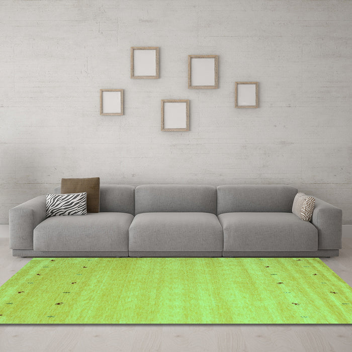 Machine Washable Abstract Turquoise Contemporary Area Rugs in a Living Room,, wshcon923turq