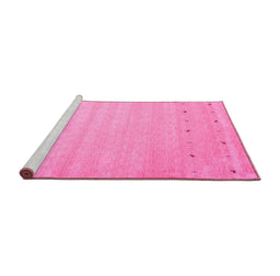 Sideview of Machine Washable Abstract Purple Contemporary Area Rugs, wshcon923pur
