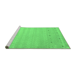 Sideview of Machine Washable Abstract Emerald Green Contemporary Area Rugs, wshcon923emgrn