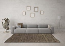 Machine Washable Abstract Brown Contemporary Rug in a Living Room,, wshcon924brn