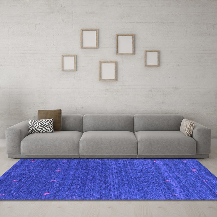 Machine Washable Abstract Purple Contemporary Area Rugs in a Living Room, wshcon924pur