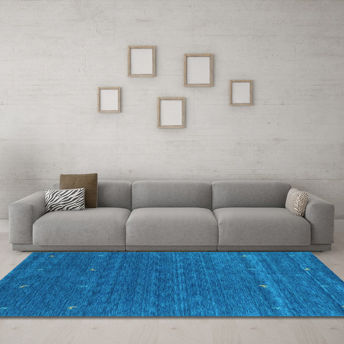Machine Washable Abstract Light Blue Contemporary Rug in a Living Room, wshcon924lblu