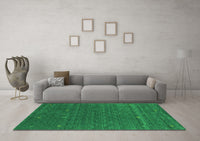 Machine Washable Abstract Green Contemporary Rug, wshcon924grn