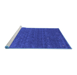 Sideview of Machine Washable Abstract Blue Contemporary Rug, wshcon924blu