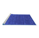 Sideview of Machine Washable Abstract Blue Contemporary Rug, wshcon924blu