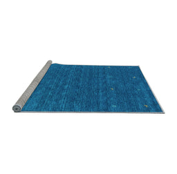 Sideview of Machine Washable Abstract Light Blue Contemporary Rug, wshcon924lblu
