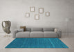 Machine Washable Abstract Turquoise Contemporary Area Rugs in a Living Room,, wshcon924turq