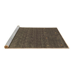 Sideview of Machine Washable Abstract Brown Contemporary Rug, wshcon924brn