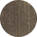 Round Abstract Brown Contemporary Rug, con924brn