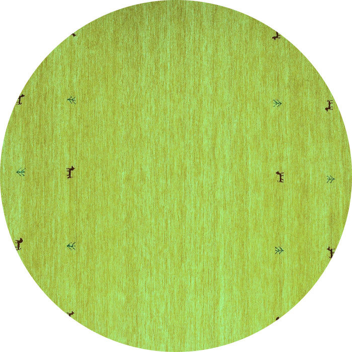 Round Machine Washable Abstract Turquoise Contemporary Area Rugs, wshcon925turq