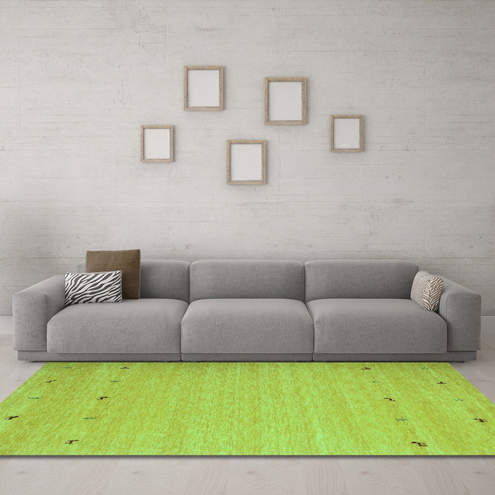 Machine Washable Abstract Turquoise Contemporary Area Rugs in a Living Room,, wshcon925turq