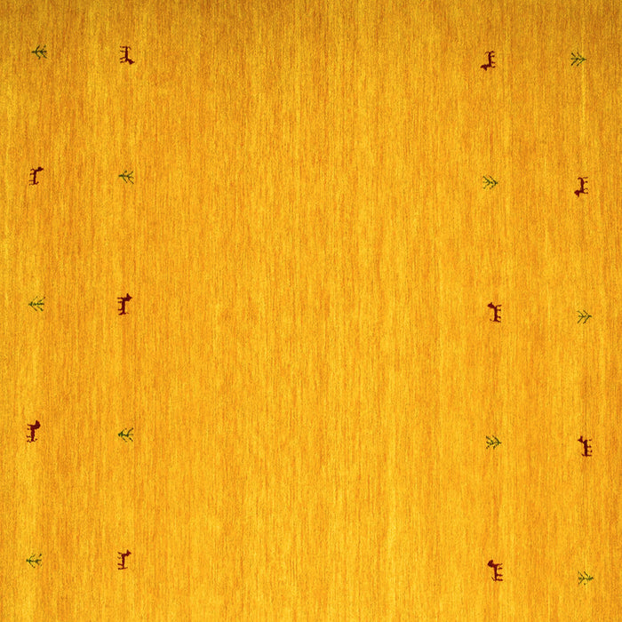 Square Machine Washable Abstract Yellow Contemporary Rug, wshcon925yw