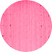 Round Machine Washable Abstract Pink Contemporary Rug, wshcon925pnk