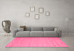 Machine Washable Abstract Pink Contemporary Rug in a Living Room, wshcon925pnk