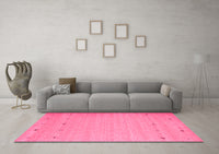 Machine Washable Abstract Pink Contemporary Rug, wshcon925pnk