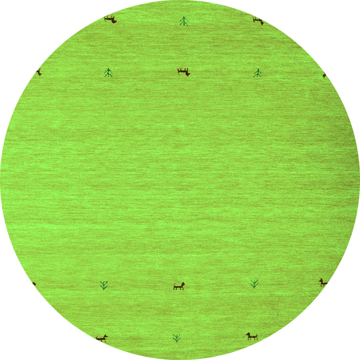 Square Abstract Green Contemporary Rug, con925grn