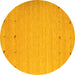 Round Abstract Yellow Contemporary Rug, con925yw