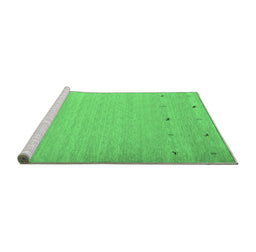 Sideview of Machine Washable Abstract Emerald Green Contemporary Area Rugs, wshcon925emgrn