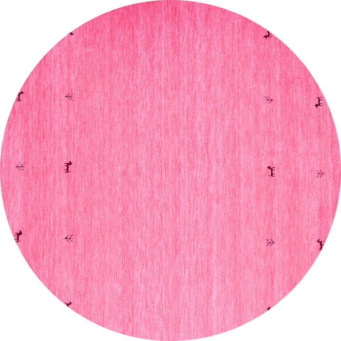 Round Abstract Pink Contemporary Rug, con925pnk